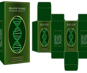 Green pakeage box template vector material 06