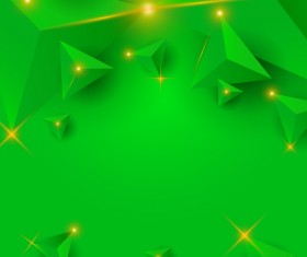 Green triangle background with star light vector