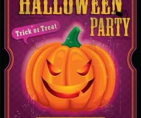 Halloween party retro poster vectors