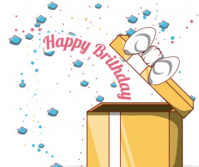 Hand drawn birthday gift box background vectors