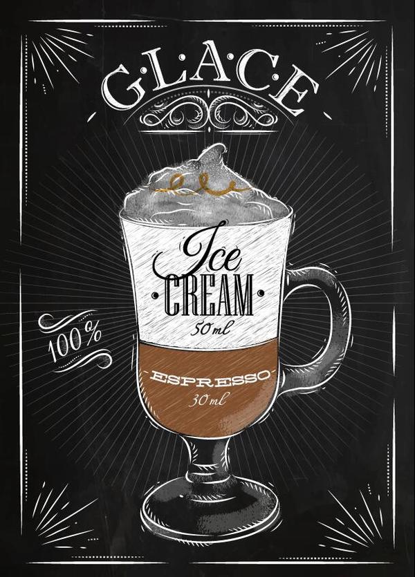 Hand drawn drink poster template vector 02