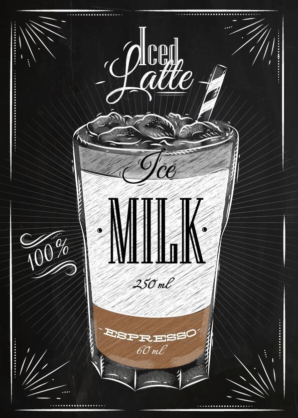 Hand drawn drink poster template vector 04