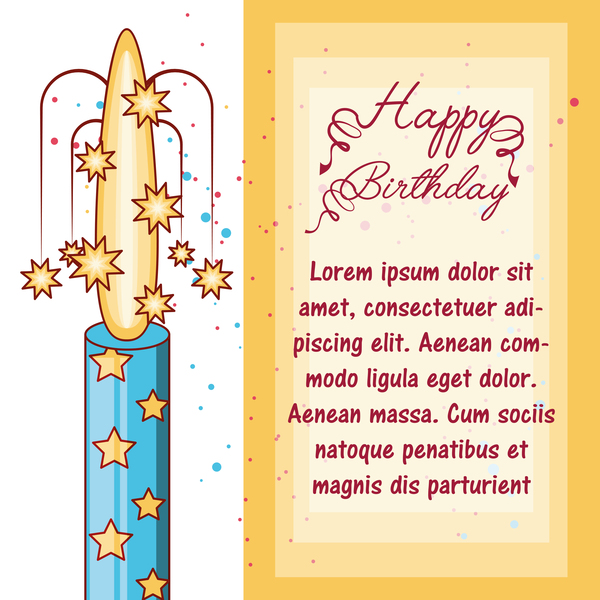 Happy birthday greeting card vector material