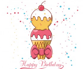 Happy birthday ice cream background vectors