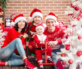 Happy family photo Christmas Stock Photo