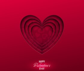 Happy valentine red background template vector 01