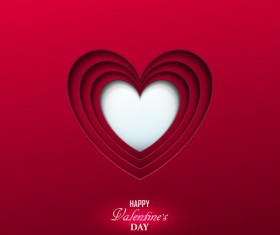 Happy valentine red background template vector 02