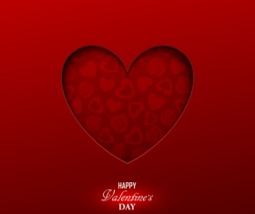 Happy valentine red background template vector 03