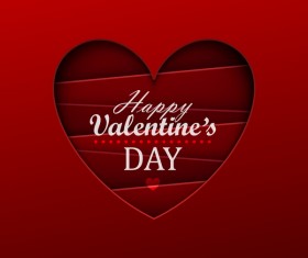Happy valentine red background template vector 05