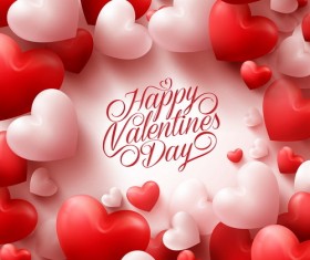 Heart balloon frame with valentine background vector