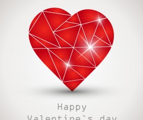 Heart geometric shape vector valentine background