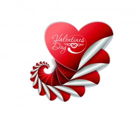 Heart shape sticker valentine vector