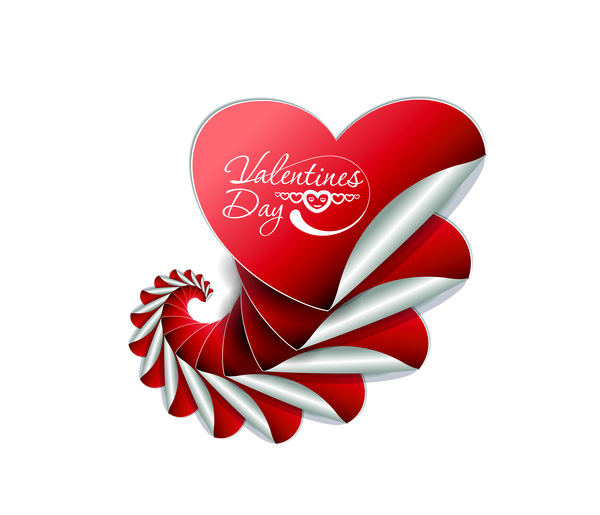 Heart shape sticker valentine vector
