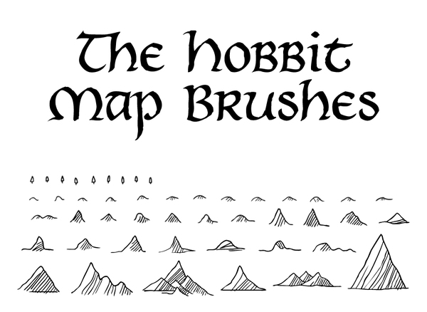 Hobbit Map Photoshop Brushes