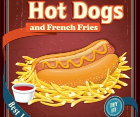 Hot dog coupon banner vector free download