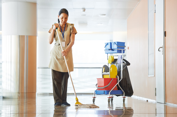 Hotel cleaners Stock Photo