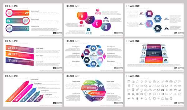 Huge collection of business infographic vectors 01