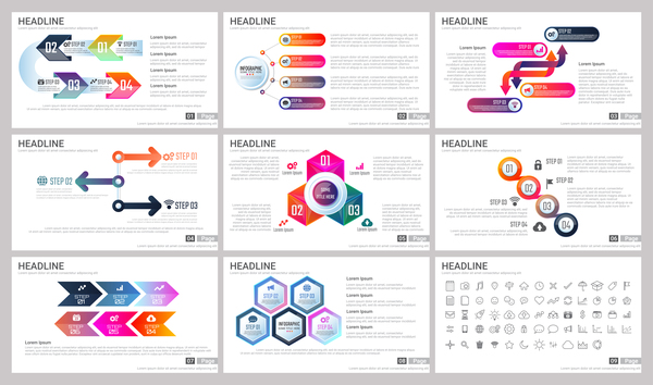 Huge collection of business infographic vectors 02