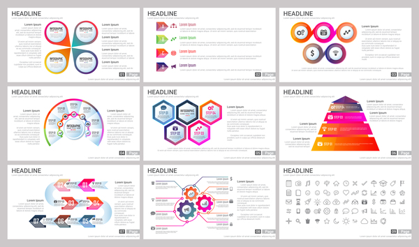 Huge collection of business infographic vectors 03