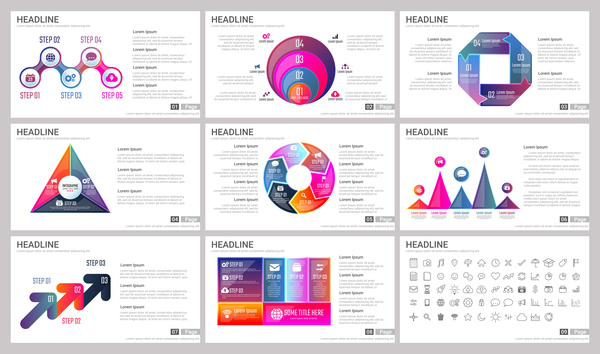 Huge collection of business infographic vectors 05