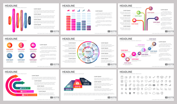 Huge collection of business infographic vectors 06
