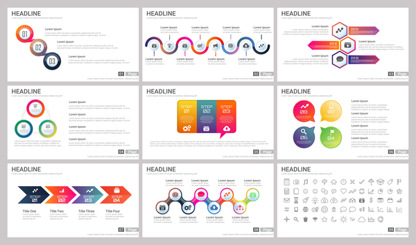 Huge collection of business infographic vectors 07