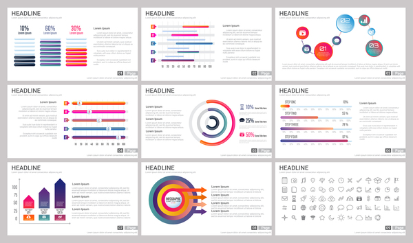 Huge collection of business infographic vectors 08