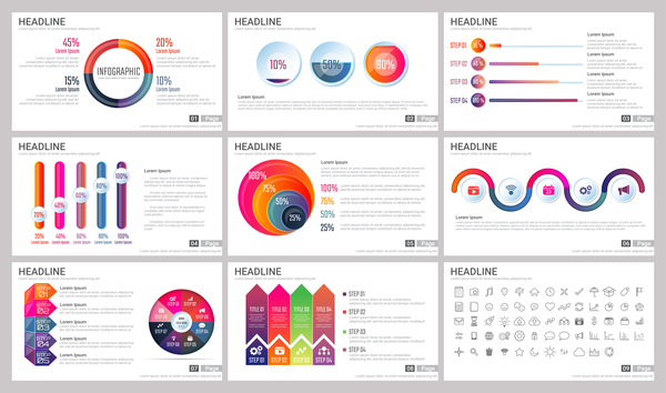 Huge collection of business infographic vectors 09