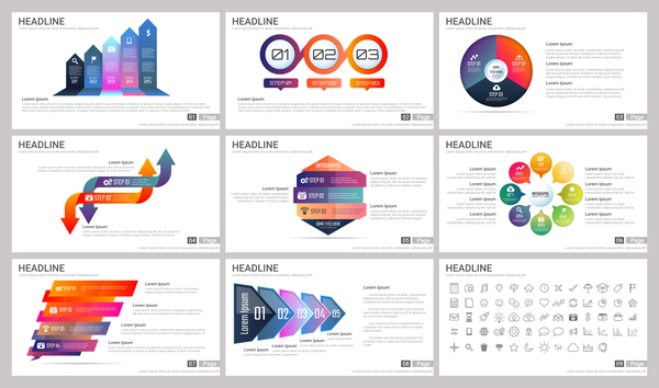 Huge collection of business infographic vectors 10