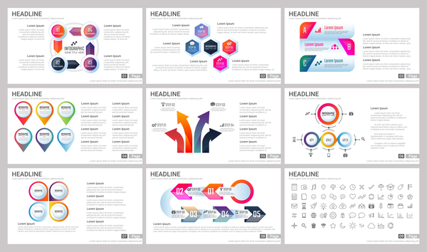 Huge collection of business infographic vectors 11