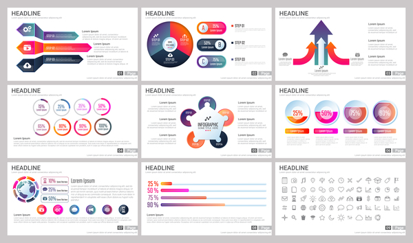 Huge collection of business infographic vectors 12