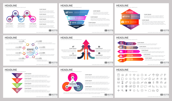 Huge collection of business infographic vectors 14