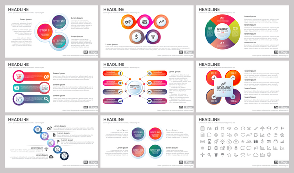 Huge collection of business infographic vectors 15