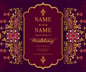 India styles vintage invitation card vector template 07 free download