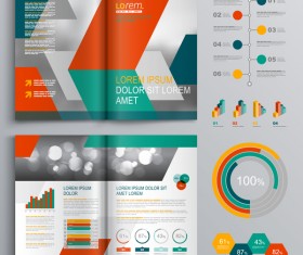 Infographic with modern brochure template vector 01