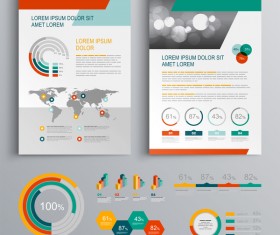 Infographic with modern brochure template vector 03