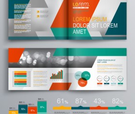 Infographic with modern brochure template vector 04