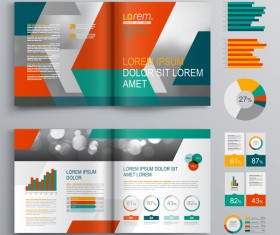 Infographic with modern brochure template vector 05