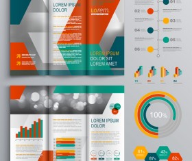 Infographic with modern brochure template vector 06