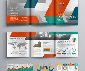 Infographic with modern brochure template vector 07