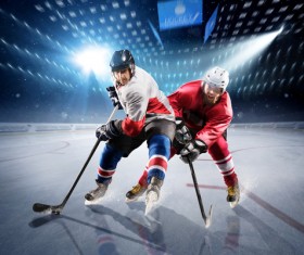 Intense Ice hockey match Stock Photo 01
