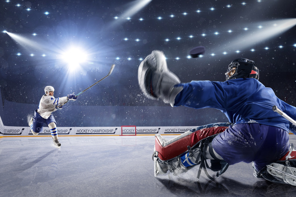 Intense Ice hockey match Stock Photo 03