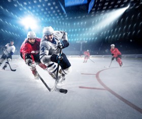 Intense Ice hockey match Stock Photo 04