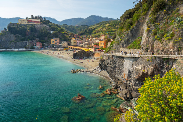 Italian seaside tourism Cinque Terre Stock Photo 01