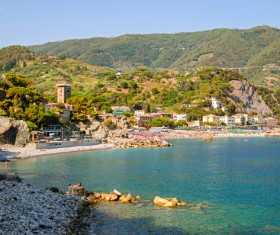 Italian seaside tourism Cinque Terre Stock Photo 02