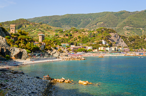 Italian seaside tourism Cinque Terre Stock Photo 02