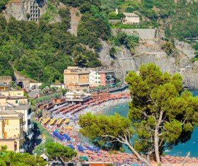 Italian seaside tourism Cinque Terre Stock Photo 03