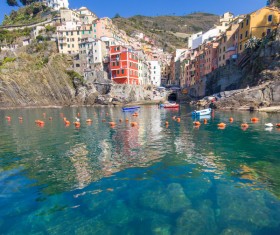 Italian seaside tourism Cinque Terre Stock Photo 05