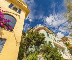 Italy Travel Cinque Terre color buildings Stock Photo