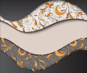 Layers floral background vector material 01